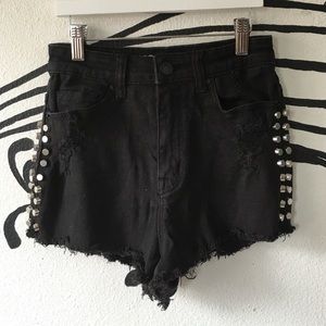 BDG high waisted studded shorts