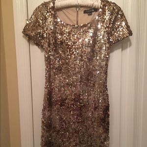 Forever 21 gold sequin mini