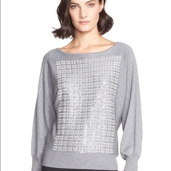 St. John's Grey Embroidered Sweater