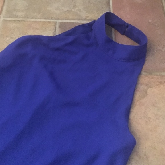 Gorgeous lace blue high neck dress - Picture 2 of 4