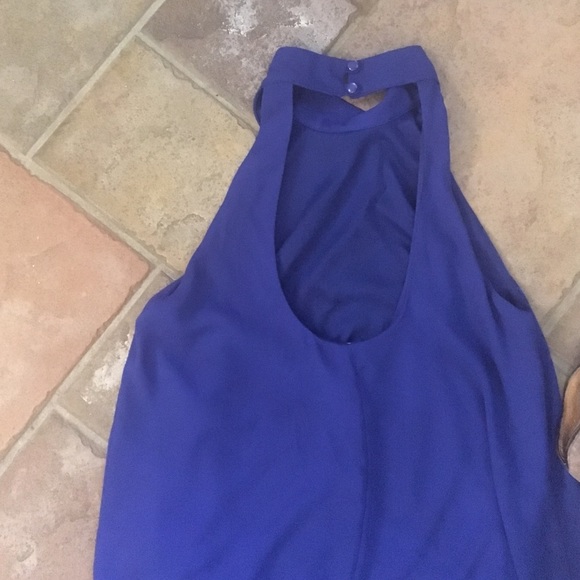 Gorgeous lace blue high neck dress - Picture 3 of 4