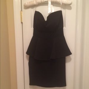 Black peplum mini