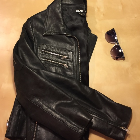 DKNY 100% Italian Lamb Leather Jacket