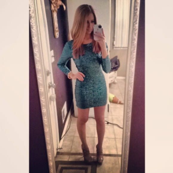 Green/ turquoise quarter sleeve mini - Picture 4 of 4