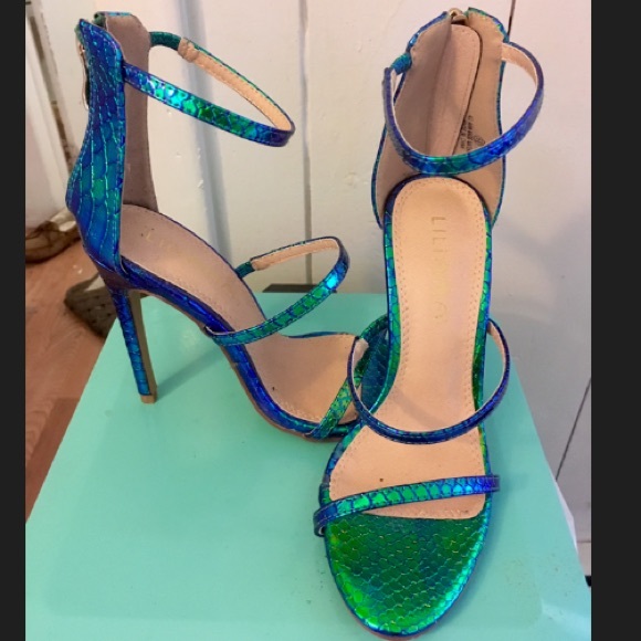 Liliana Blue and Green Stilettos