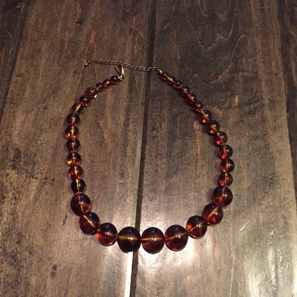 Amber beaded necklace