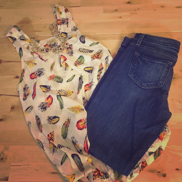 Anthropologie Feather Blouse
