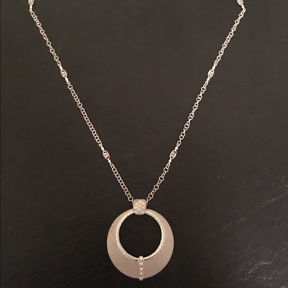 Charriol pendant necklace, pave diamond, 18k WG.