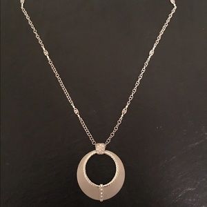 Charriol pendant necklace, pave diamond, 18k WG.