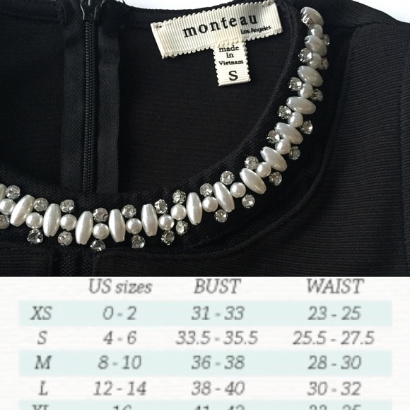 LAST ONE! Med Mesh Detail Dress Beaded Neckline - Picture 4 of 4