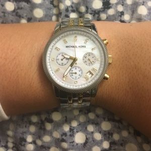 Silver and gold Michael Kors watch