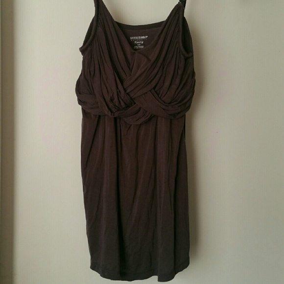 Motherhood Clip Down Gray Nursing Blouse