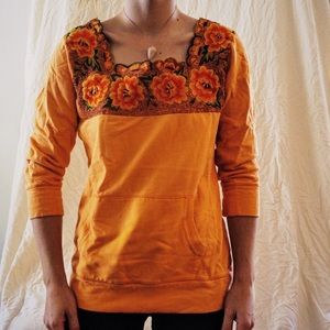 Lucky Brand Orange Floral Sweatshirt