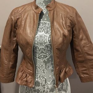 Guess brown leather Jacket