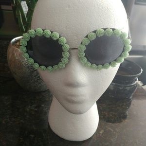 Hot green flowered sunglasses