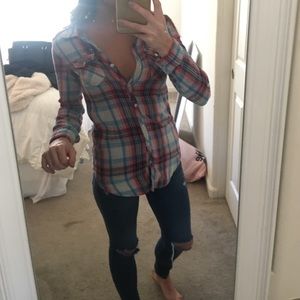 H&M plaid flannel shirt sz 2