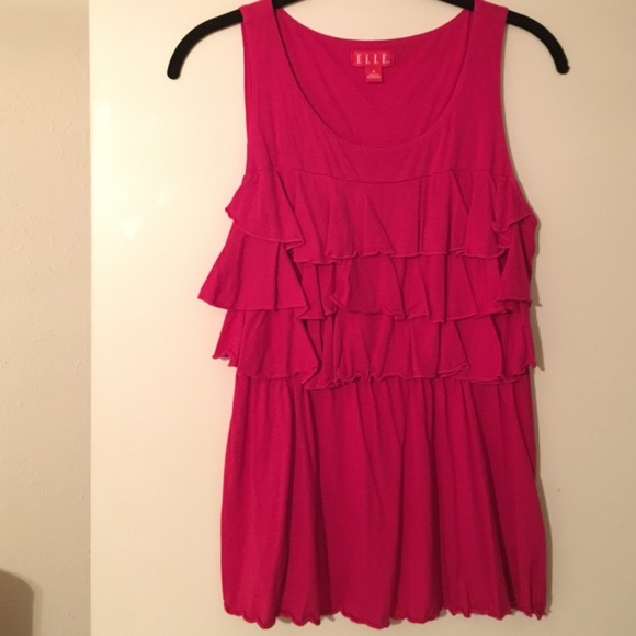 Pink Ruffled Top - Elle - Picture 1 of 4