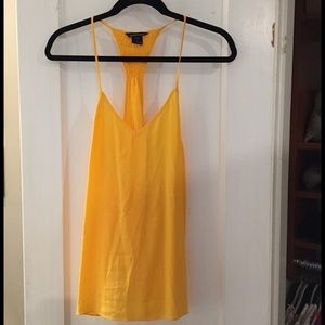 Bright yellow silk tank, sz SM