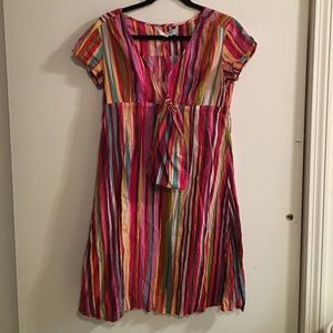 Boden size 4 multicolor stripe shift with storage