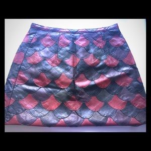 Betsey Johnson Heavy Leather Fish Scale Skirt