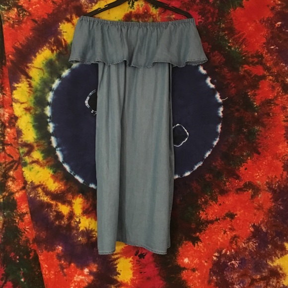 Off the shoulder Jean Dress