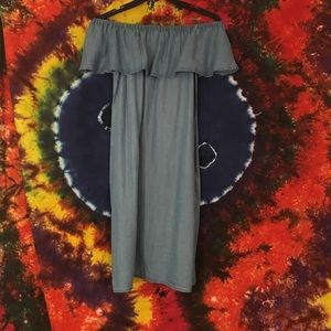 Off the shoulder Jean Dress