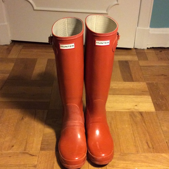 Tall Hunter boots with boot socks