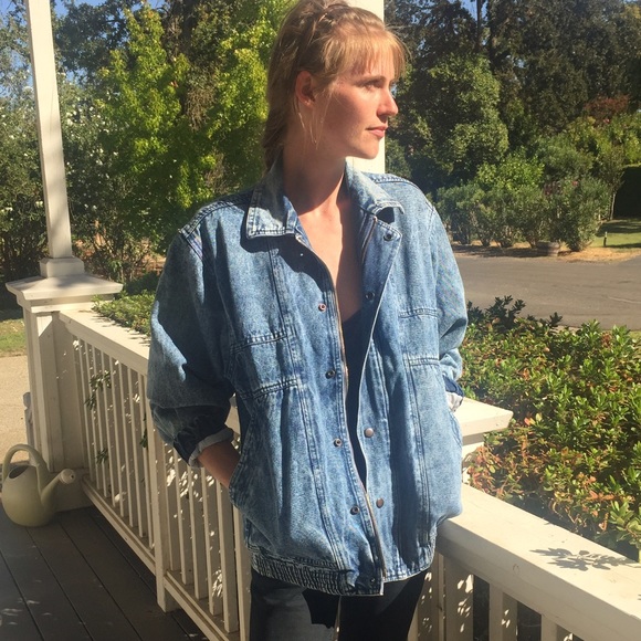 Vintage acid wash denim jacket