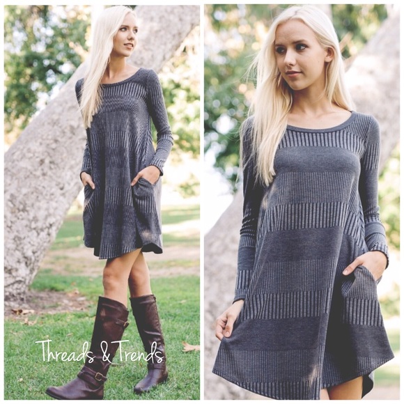 Whispy Grey Tunic Dress - Picture 2 of 3