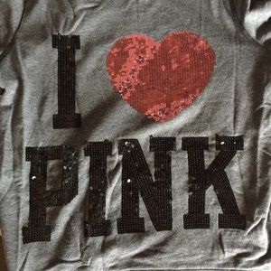 PINK Bling Zip Up Hoodie Sweatpants Set Size M/L