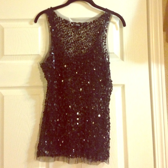 Black sequin top