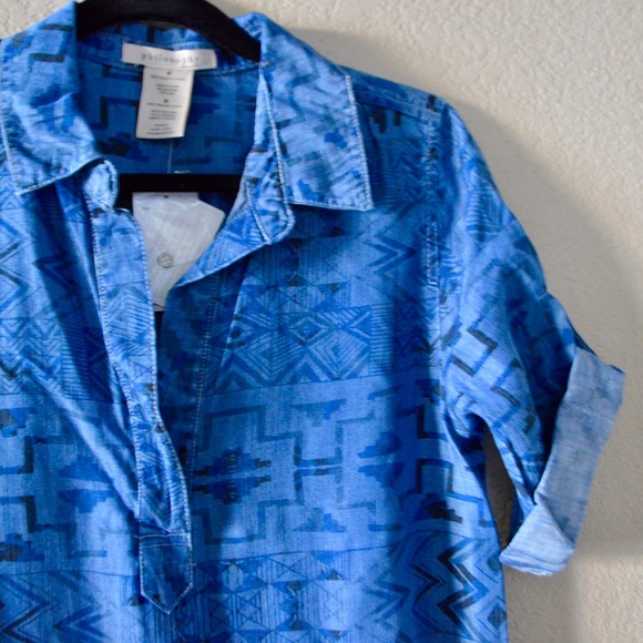 • s-xl • chambray aztec shirt dress - Picture 3 of 4