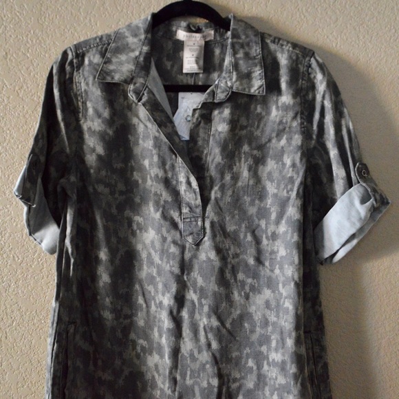 • s & l • gray camo shirt dress - Picture 2 of 4