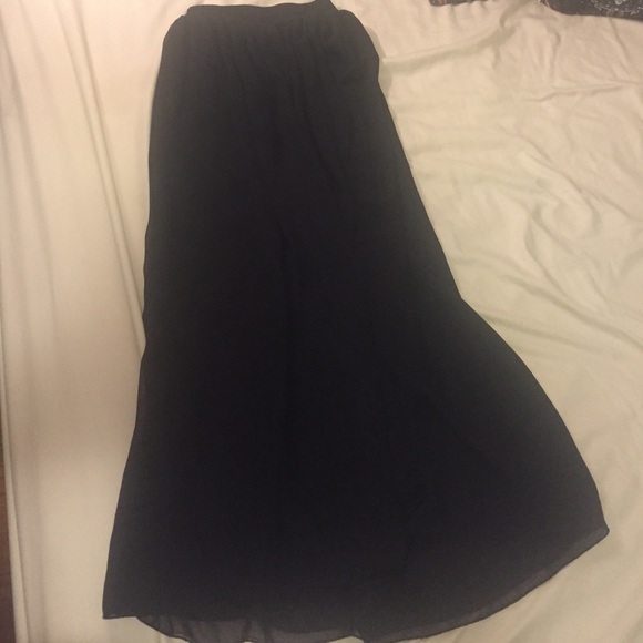 black chiffon maxi skirt