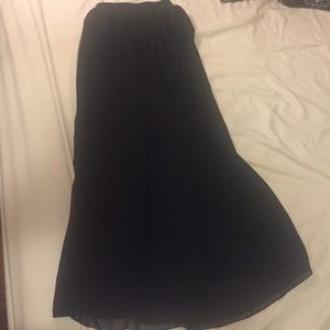 black chiffon maxi skirt