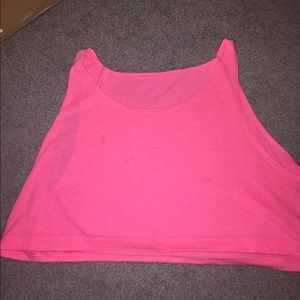 American apparel neon pink crop top