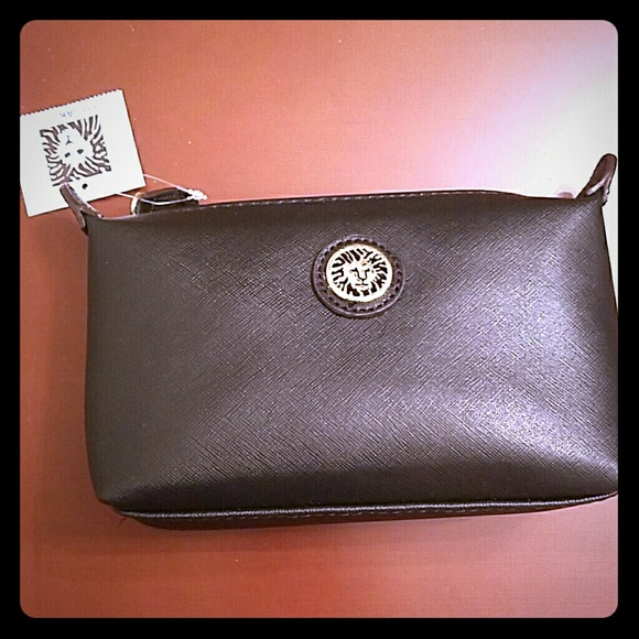 Anne Klein black cosmetic bag