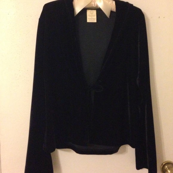 Velour Tie Jacket with Hood