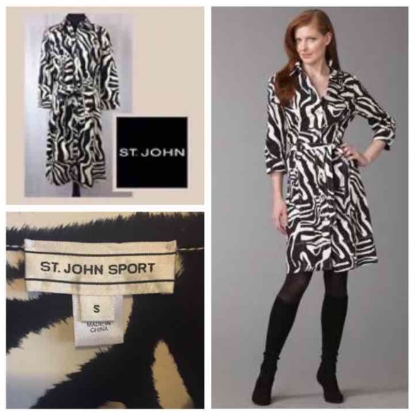 St. John Dresses & Skirts - St. John Zebra Shirt Dress