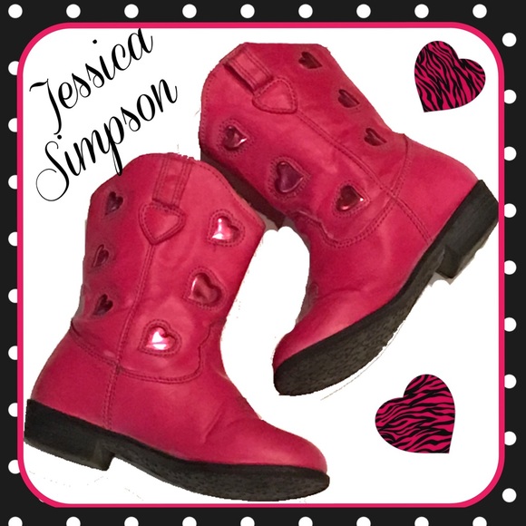 JESSICA SIMPSON Girl's Rose Pink Cowboy Boots 11 M