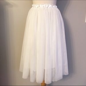 Think Pink Bows White Tulle Skirt