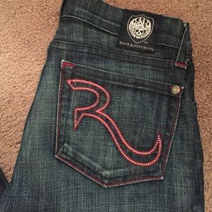 Rock & Republic w/ red R stitching