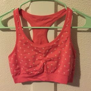 Aerie Coral Pink Polka Dot Sports Bra Small