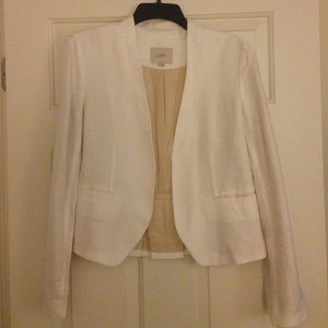Ann Taylor Loft White 100% Linen Blazer | Size 2