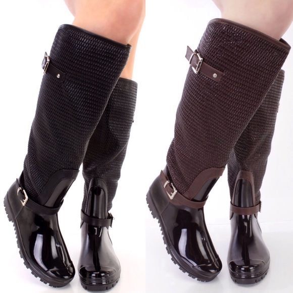 Espresso Brown Rainboots, Women's Knee High - Picture 4 of 4