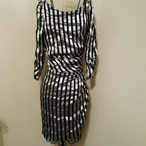 Silver and black striped dress
