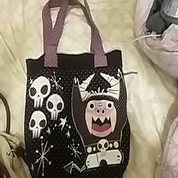 Purple and black purse