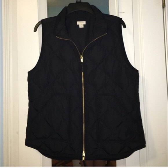 J Crew Black Puffer Vest