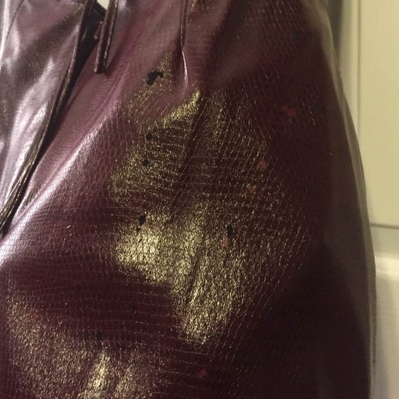 Burgundy polyurethane backless party dress small - Picture 3 of 4