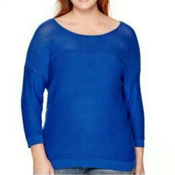 NEW 1X Plus Size Blue Sweater